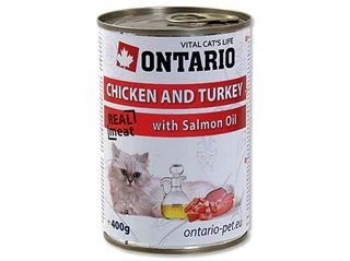 Консервы ONTARIO для взрослых кошек с курицей и индейкой 20785