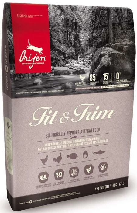 Беззерновой сухой корм ORIJEN Cat Fit and Trim для взрослых кошек с избыточным весом беззерновой 63531
