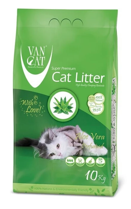 Комкующийся наполнитель VAN CAT Aloe Vera с ароматом алоэ вера без пыли 20659