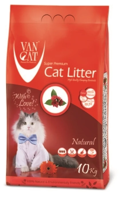 Комкующийся наполнитель VAN CAT натуральный без пыли и запаха 10 кг