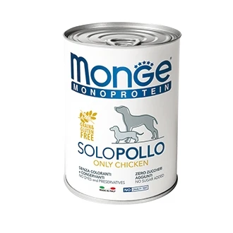 Паштет MONGE Monoprotein Solo для собак с курицей Solopollo Only Chicken 400 гр