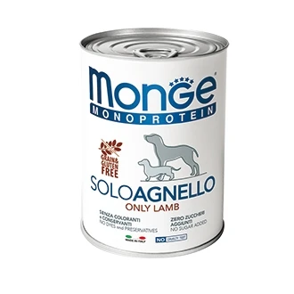 Паштет MONGE Monoprotein Solo для собак с ягненком Soloagnello 400 гр