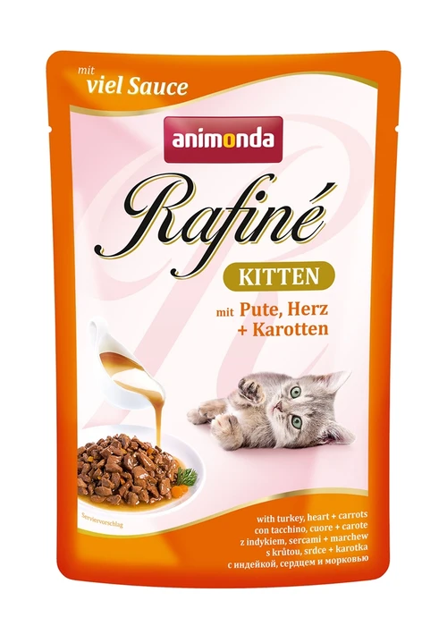 Пауч ANIMONDA Rafin Soup Kitten для котят с индейкой сердцем и морковью 83785/22025