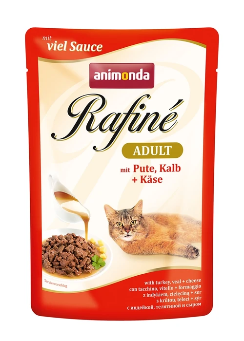 Пауч ANIMONDA Rafin Soup Adult для взрослых кошек с индейкой телятиной и сыром 83789/22026