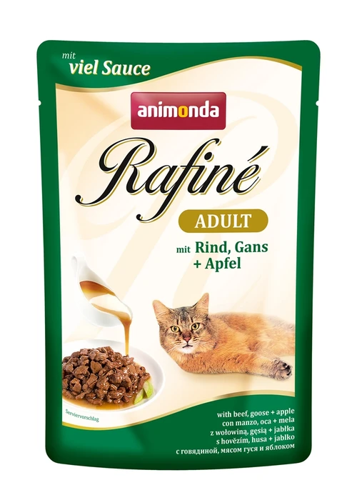 Пауч ANIMONDA Rafin Soup Adult для взрослых кошек с говядиной мясом гуся и яблоком 83788/23441