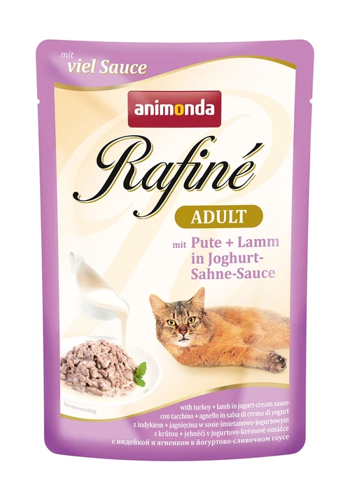 Пауч ANIMONDA Rafin Soup Adult для взрослых кошек с индейкой и ягненком в йогуртово-сливочном соусе 83798