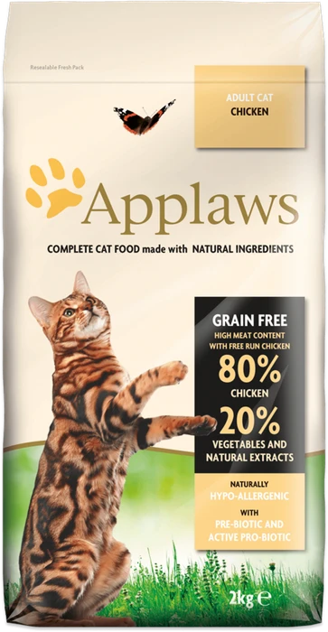 Беззерновой сухой корм APPLAWS для взрослых кошек с курицей и овощами (Dry Cat Chicken) 24390