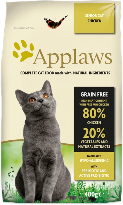 Беззерновой сухой корм APPLAWS для пожилых кошек с курицей и овощами (Dry Cat Senior) 24393
