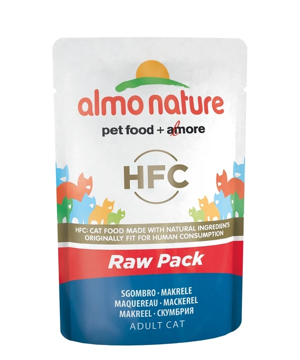 Пауч ALMO NATURE Classic Raw Pack – Mackerel для взрослых кошек cо скумбрией 75% мяса 20468