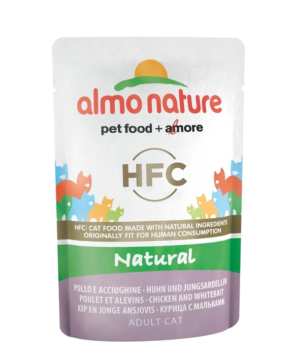 Пауч ALMO NATURE Classic Adult Cat Chicken White Bait для взрослых кошек с курицей и сардинками 20054