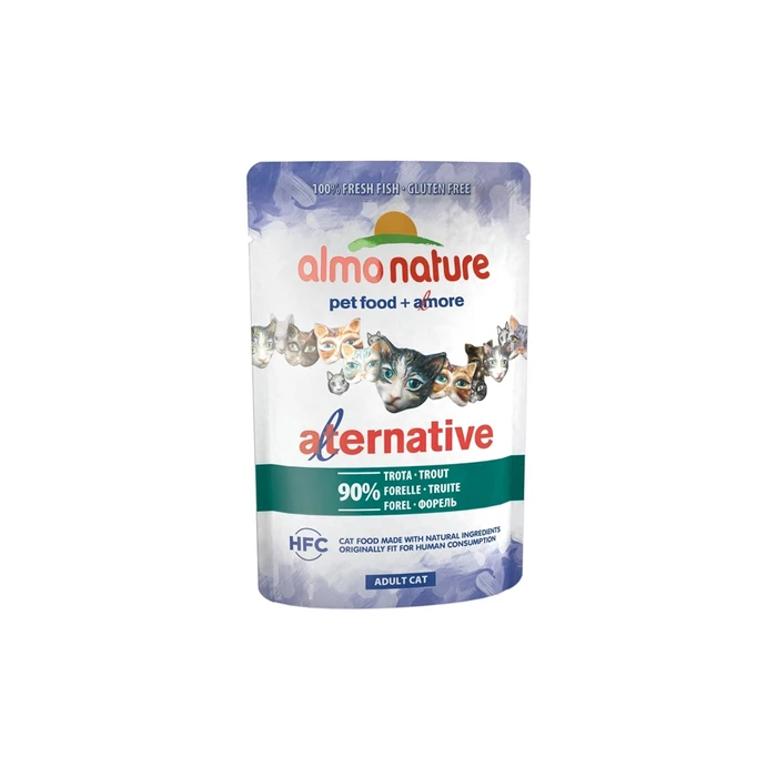 Пауч ALMO NATURE Alternative – Trout для взрослых кошек "Форель" 90% мяса 20625