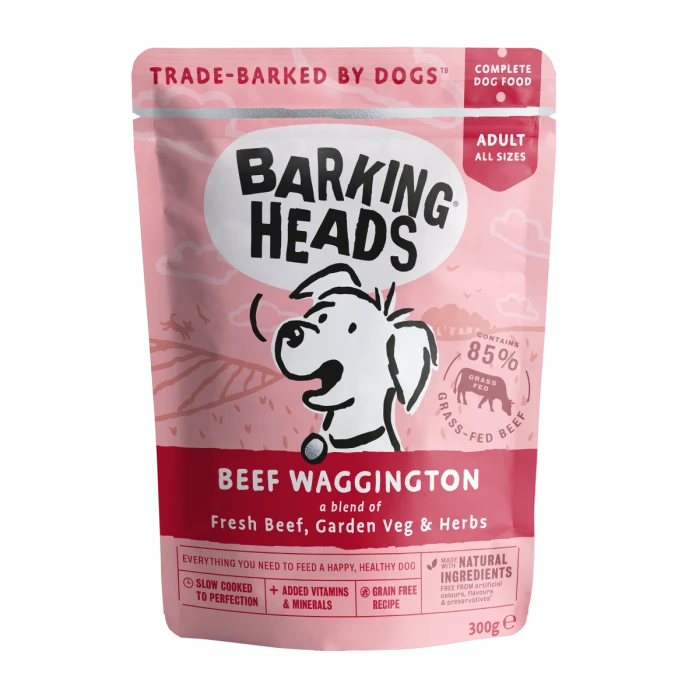 Пауч BARKING HEADS Beef Waggington для взрослых собак с говядиной и бурым рисом "Вуф-Строганов"