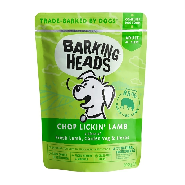 Пауч BARKING HEADS Chop Lickin’ Lamb для взрослых собак с ягненком "Мечты об янгенке"