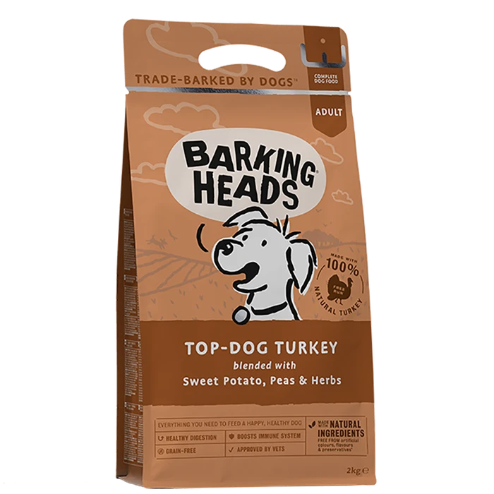 Беззерновой сухой корм BARKING HEADS TOP Dog TURKEY для собак с индейкой и бататом "Бесподобная индейка" 18147