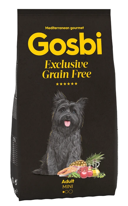 Беззерновой cухой корм GOSBI Exclusive GF для взрослых собак малых пород с лососем и янгенком 11117