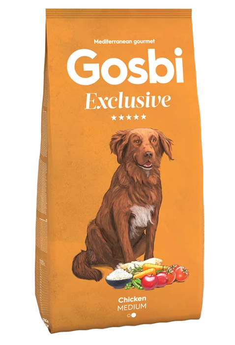 Низкозерновой cухой корм GOSBI Exclusive для взрослых собак средних пород с курицей 9705