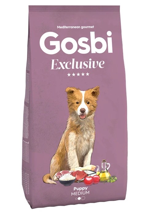 Низкозерновой cухой корм GOSBI Exclusive для щенков средних пород с курицей, рыбой и ягненком 11031