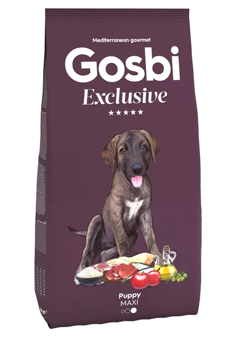 Низкозерновой cухой корм GOSBI Exclusive для щенков крупных пород с курицей, рыбой и ягненком 9703