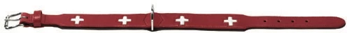 Hunter ошейник для собак Swiss 47 (38-43,5 см) кожа красный/черный 42050