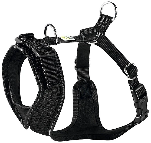Hunter шлейка для собак Manoa XS (35-41 см) нейлон/сетчатый текстиль черная 92718