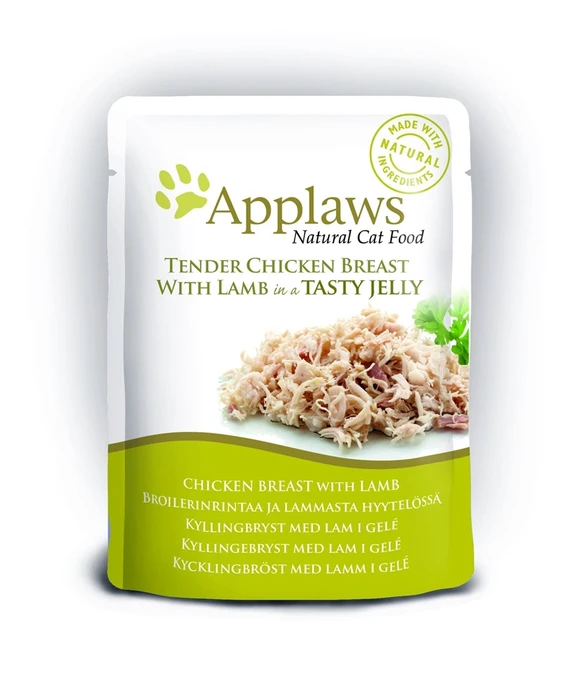 Пауч APPLAWS для кошек кусочки курицы с ягненком в желе Chicken with lamb in jelly 24369