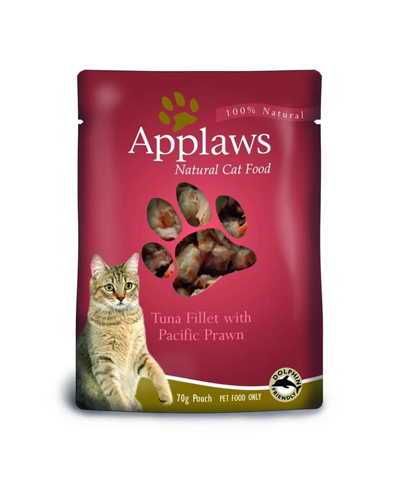 Пауч APPLAWS для взрослых кошек с тунцом и креветками Cat Tuna Pacifc Prawn 24362