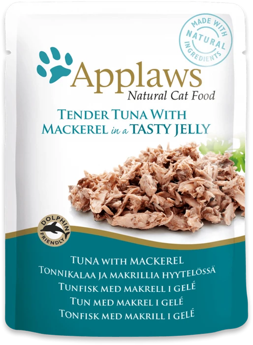 Пауч APPLAWS для взрослых кошек кусочки тунца со скумбрией в желе Tuna wholemeat with mackerel in jelly 24371