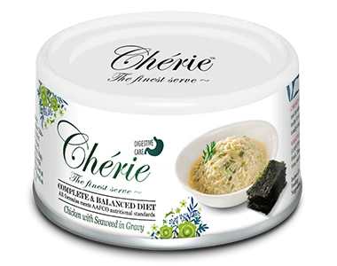 Консервы PETTRIC Cherie для кошек с курицей с морскими водорослями в соусе поддержка пищеварения Digestive Care Complete Balanced Diet 10189P