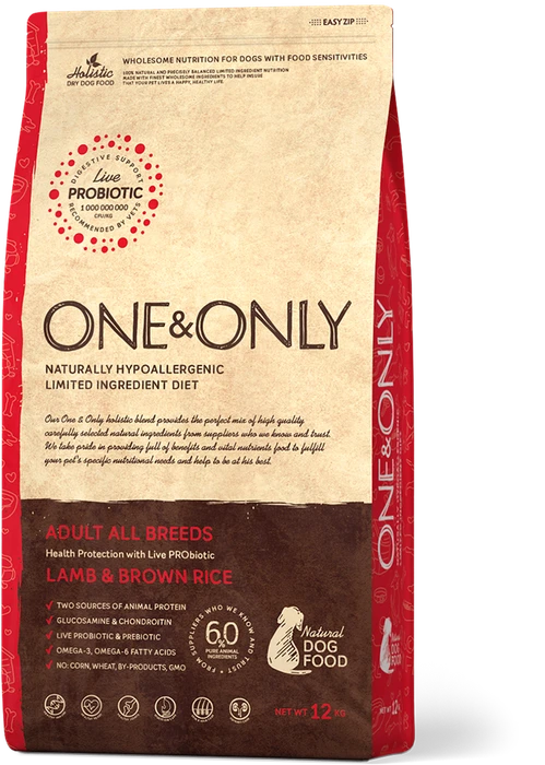 Сухой корм ONE&ONLY для взрослых собак всех пород с ягненком и рисом All Breeds Lamb/Rice 514431