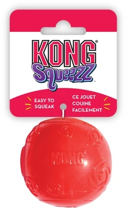Игрушка для собак KONG Squeezz Мячик резиновый с пищалкой PSB2