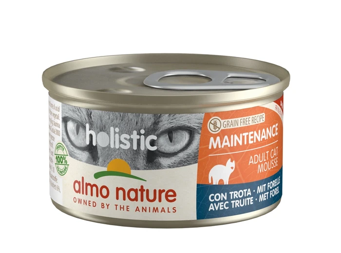 Консервы ALMO NATURE мусс для кошек с форелью (Holistic Cat wet Maintenance  - with trout) 37595