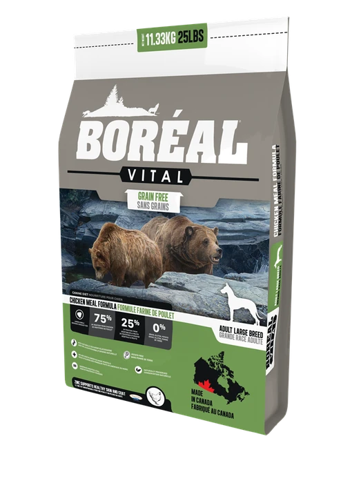 Беззерновой сухой корм BOREAL VITAL для собак крупных пород с курицей ADULT LARGE BREEDS/CHICKEN MEAL FORMULA D0520