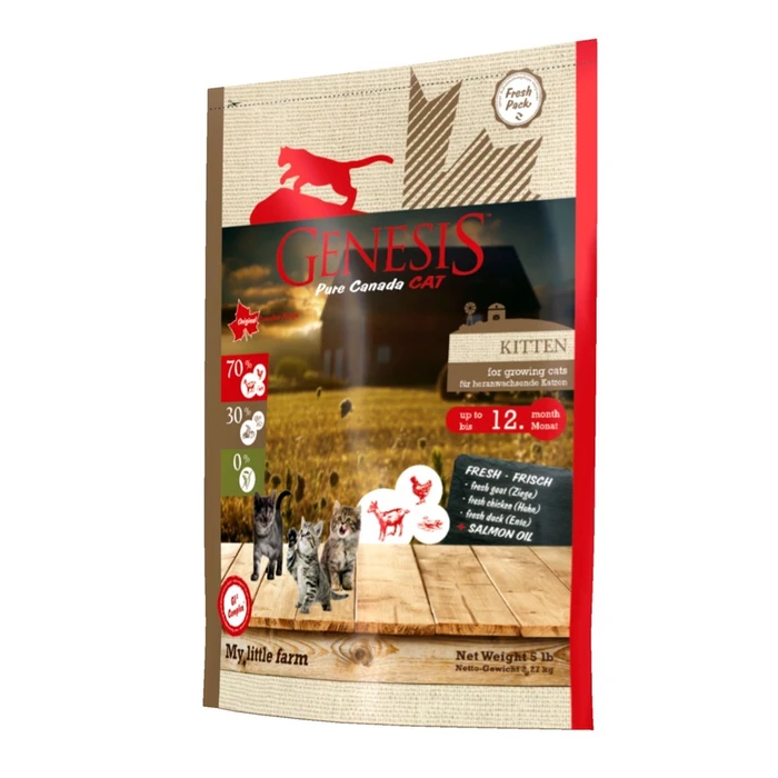 Беззерновой сухой корм Genesis Pure Canada для котят с уткой, козой и курицей(My Little Farm Kitten) 517300340