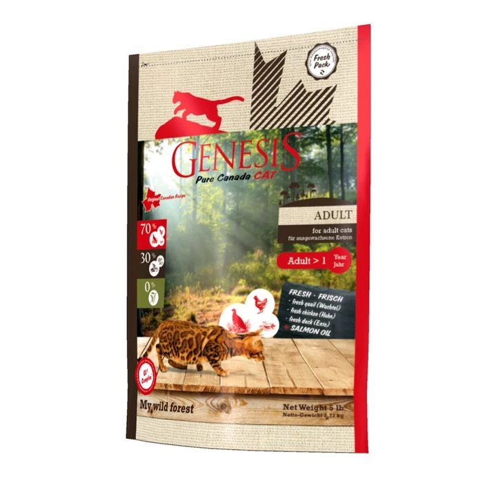 Беззерновой сухой корм Genesis Pure Canada для с кошек с уткой, перепелкой и курицей (My Wild Forest) 517500340