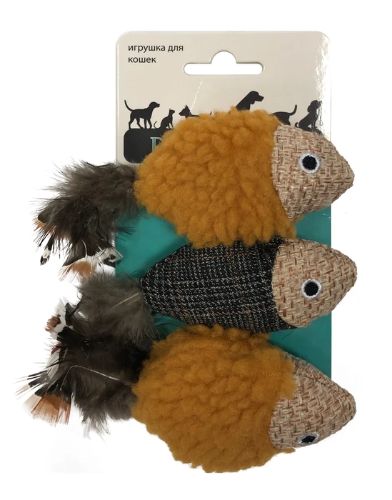 Игрушка для кошек Petpark Рыбки с хвостом из перьев 3 шт TOY82251