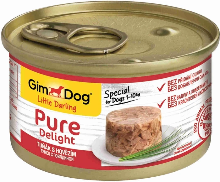 Консервы GimDog Pure Delight для собак из тунца с говядиной в желе