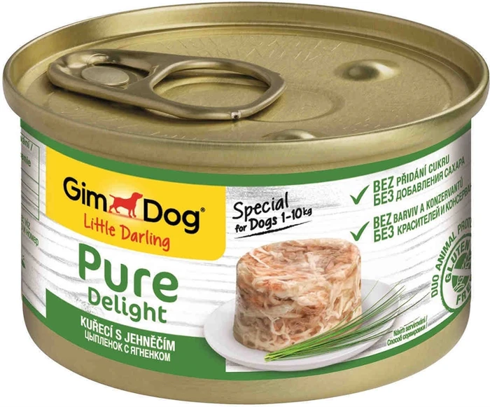 Консервы GimDog Pure Delight для собак из цыпленка с ягненком в желе