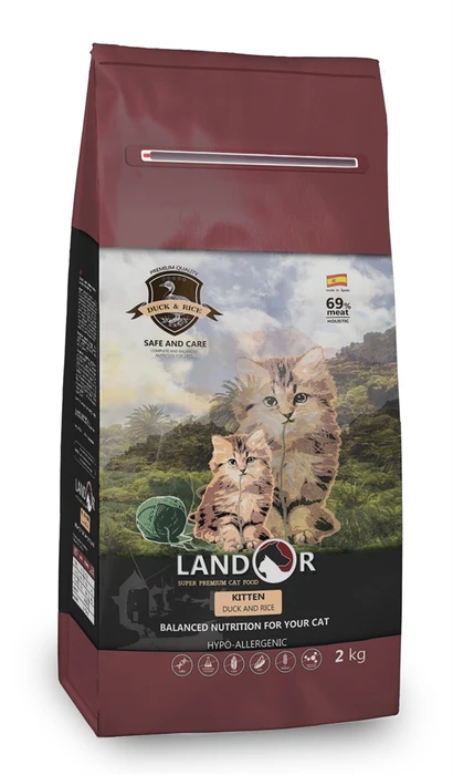 Сухой корм LANDOR для котят с уткой и рисом Kitten Duck with Rice 7843100