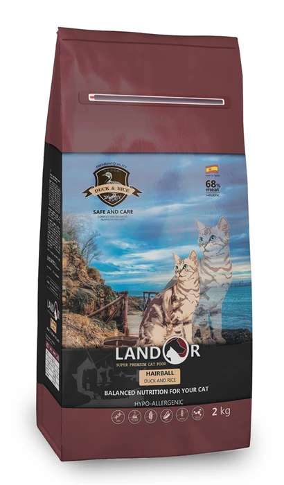 Беззерновой сухой корм LANDOR для кошек с ягненком и бататом для вывода шерсти и контроля веса Adult Cat Hairball / Weight Control Lamb with Sweet Potato 7843104