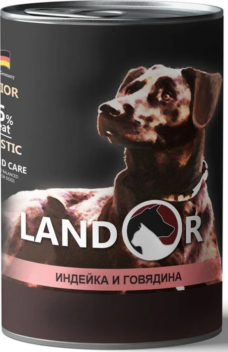 Консервы LANDOR для щенков с индейкой и говядиной Puppy Turkey and Beef