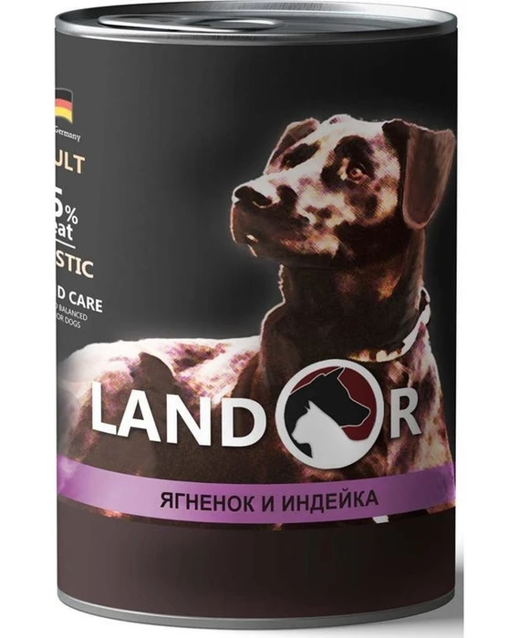 Консервы LANDOR для собак с ягненком и индейкой Lamb with Turkey