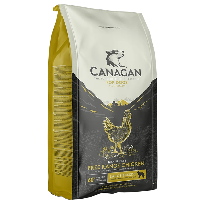 Беззерновой сухой корм Canagan для щенков и собак крупных пород с цыпленком Grain Free Free Range Chicken Large Breed All Life Stages 100.015