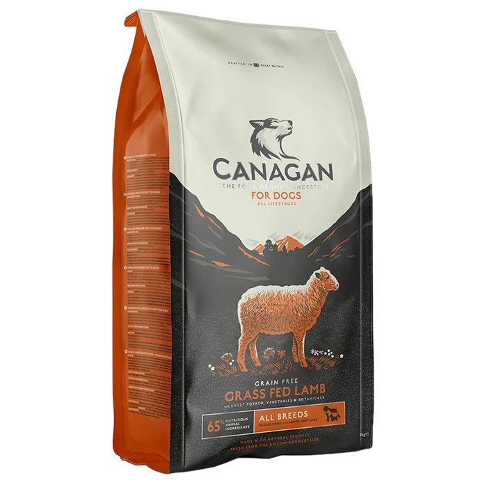 Беззерновой сухой корм Canagan для щенков и собак всех пород с ягненком Grain Free Grass Fed All Breed All Life Stages 100.050