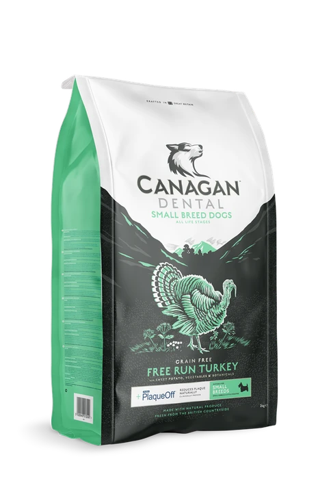 Беззерновой сухой корм Canagan Dental для щенков и собак малых пород с индейкой и цыпленком для ухода за полостью рта Grain Free Free Run Turkey Dental Small Breed All Life Stages