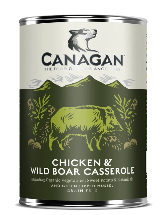 Консервы беззерновые Canagan для собак тушеная курица и дикий кабан Chicken & Wild Boar Casserole 100.2.005