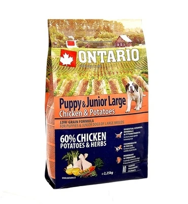Сухой корм ONTARIO для щенков крупных пород с курицей и картофелем 46623