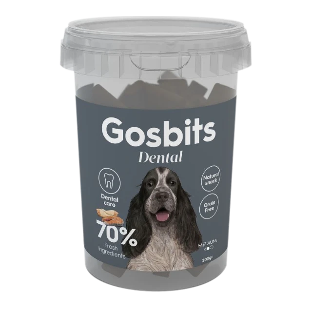 Лакомство полувлажное Gosbits Dental Защита зубов для собак средних пород 9936