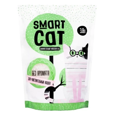 Силикагелевый наполнитель SMART CAT для чувствительных кошек (без аромата) 24570