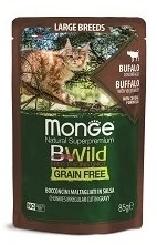 Паучи беззерновые Monge BWild для котят и кошек из буйвола с овощами (Pouch Grain Free Adult Cat Buffalo with vegetables) 70012751