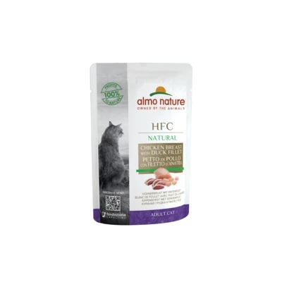 Пауч ALMO NATURE для взрослых кошек с куриной грудкой и утиным филе 75% мяса Classic Raw Pack – Chicken Breast and Duck Fillet